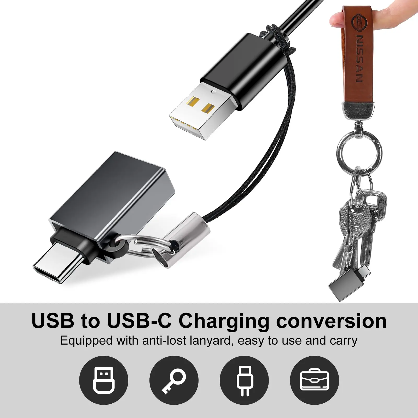 محول USB من النوع C 8 عبوات، محول USB إلى USB C، محول محول USB من النوع A ذكر أنثى OTG، موصل كابل الشاحن