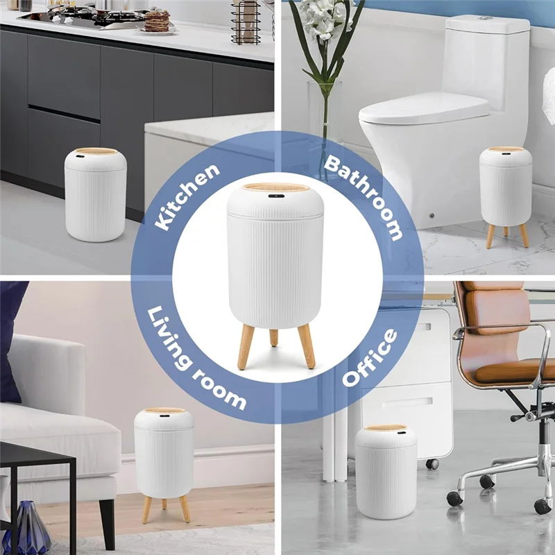 

Round High-Leg Smart Trash Can Smart Detection Trash Can Built-Inpressure Ring Belt All-Round Recognition, No Dead Angle-Y48A