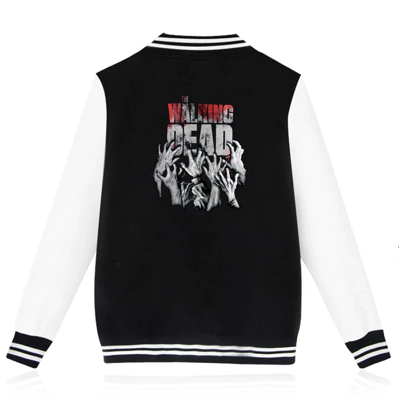 The Walking Dead Baseball Jacket Size 4XL Men/Women Outwear Coat Spring Jacket College Style Long Clothes Fashion Streetwear