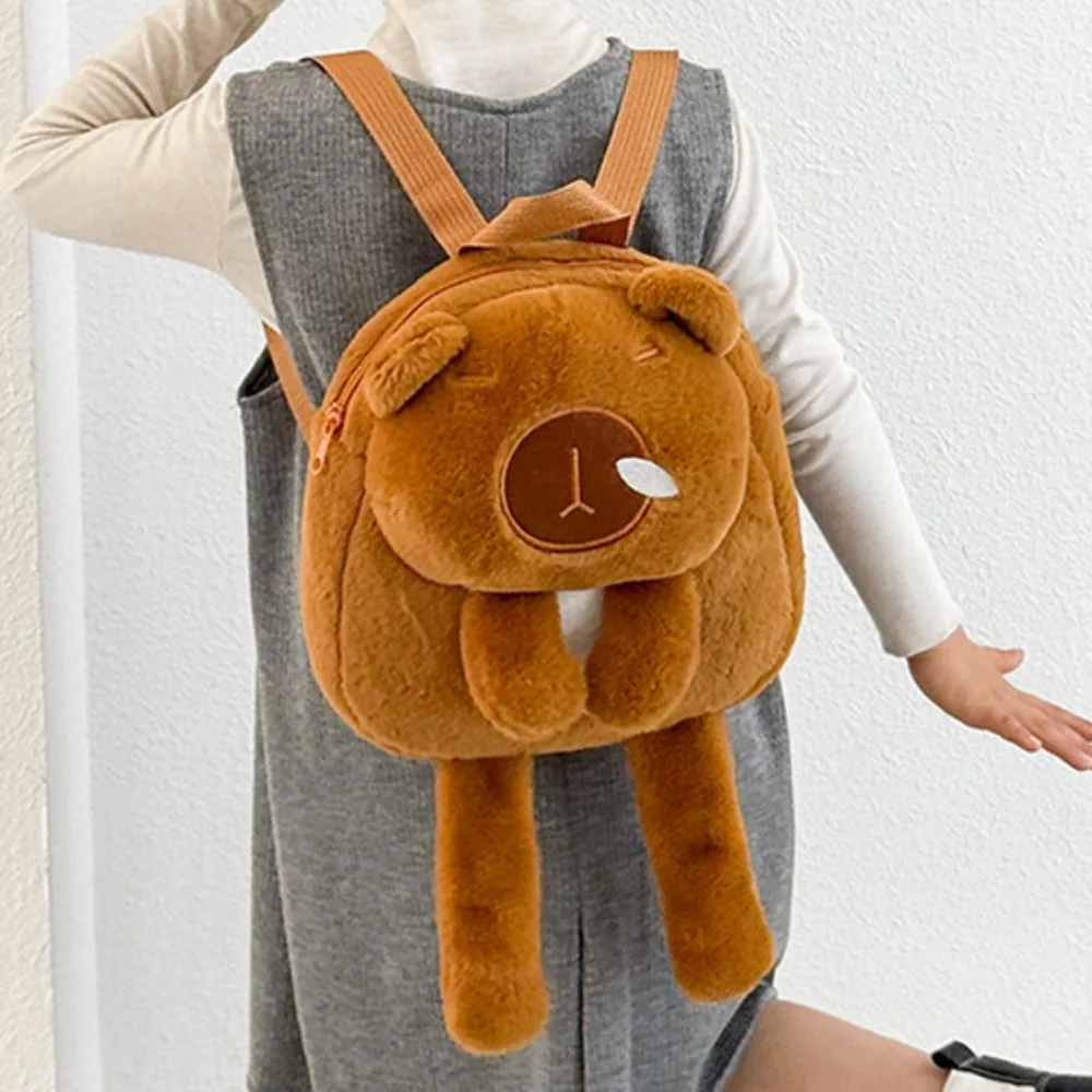 

Brown Long Leg Capybara Plush Backpack Animal Cartoon Capybara Plush Bag Fashion Cute Cute Shoulder Bag Unisex