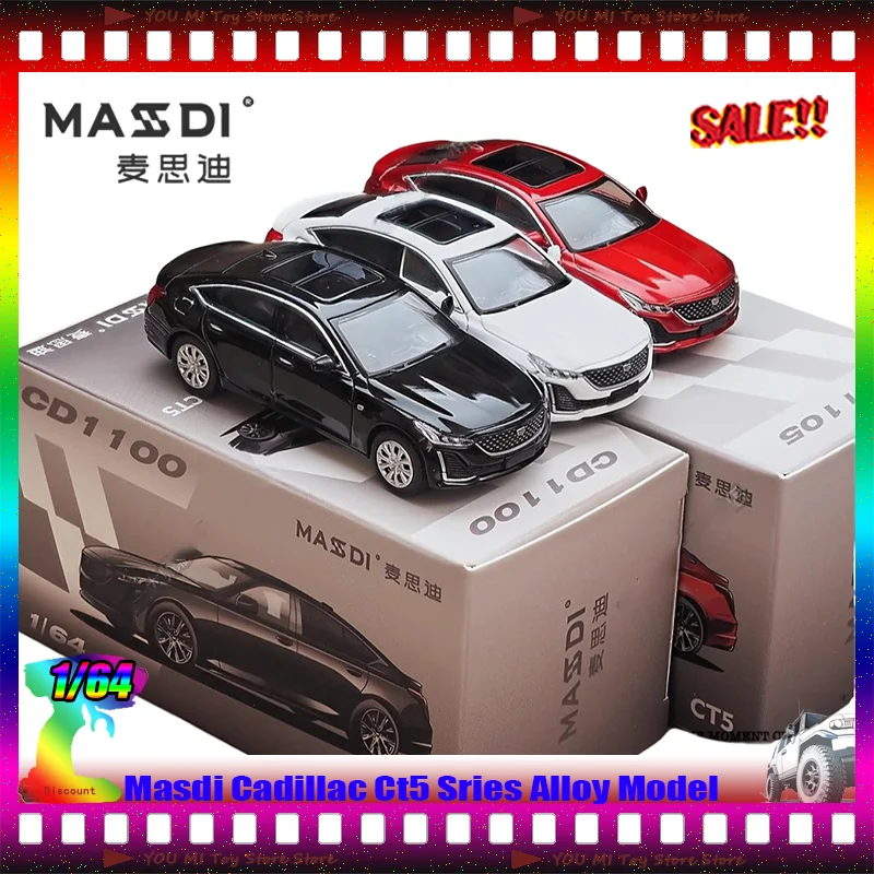 In Stock Masdi 1:64 New Cadillac Ct5 Series Simulated Alloy Die-Casting Static Car Model Custom Children'S Toys Decorative Gifts