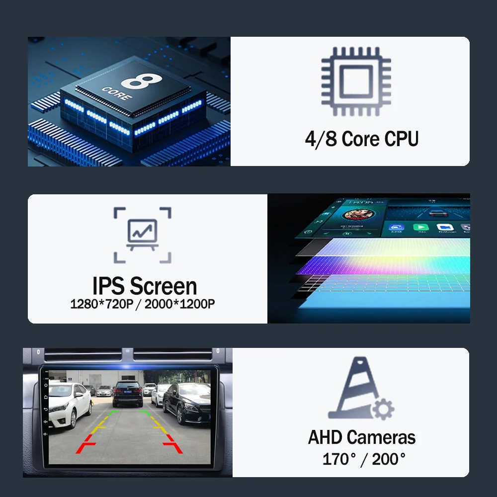 Autoradio Android 13 avec Navigation GPS, Carplay, WIFI, DSP, 4G, Processeur 7862, Lecteur Stéréo, Sans DVD 2DIN, pour Ford Fi.C. (2009-2017)