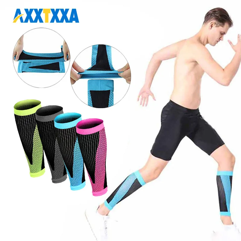 AXXTXXA 1Pair Compression Calf Sleeves - Graduated Performance for Running, Sports Recovery, Shin and Leg Muscle Support