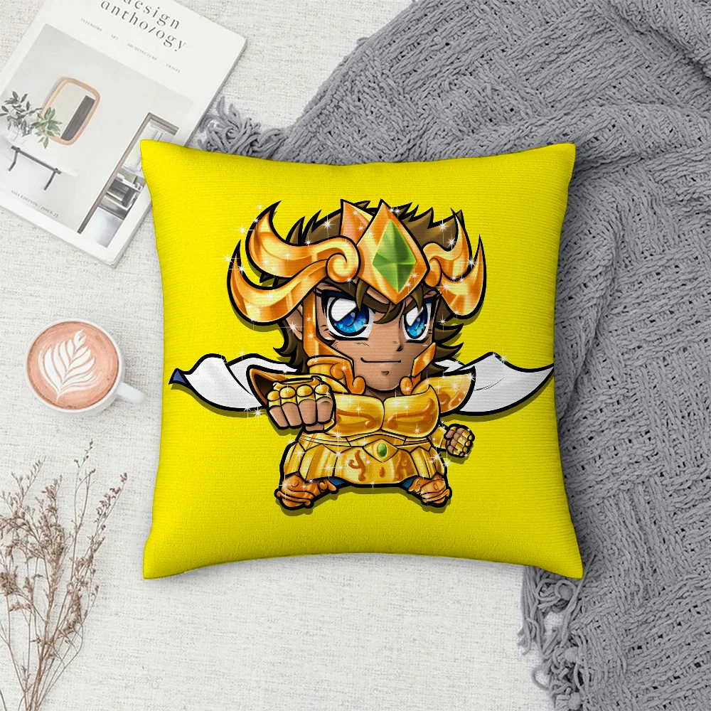 Chibi S-Saint S-Seiya Pillow Case Sofa Decorative Home Double-sided Printing Short Plush Cushion Cover Throw Pillow Cover Gifts