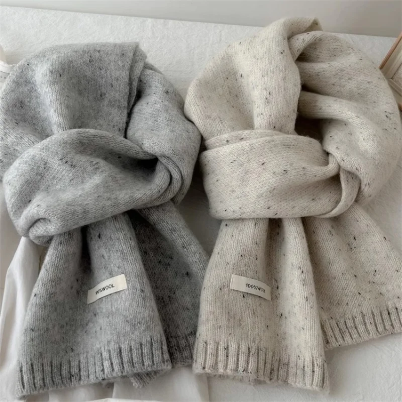 100% pure wool scarf Korean cute male and female couples winter warm neck