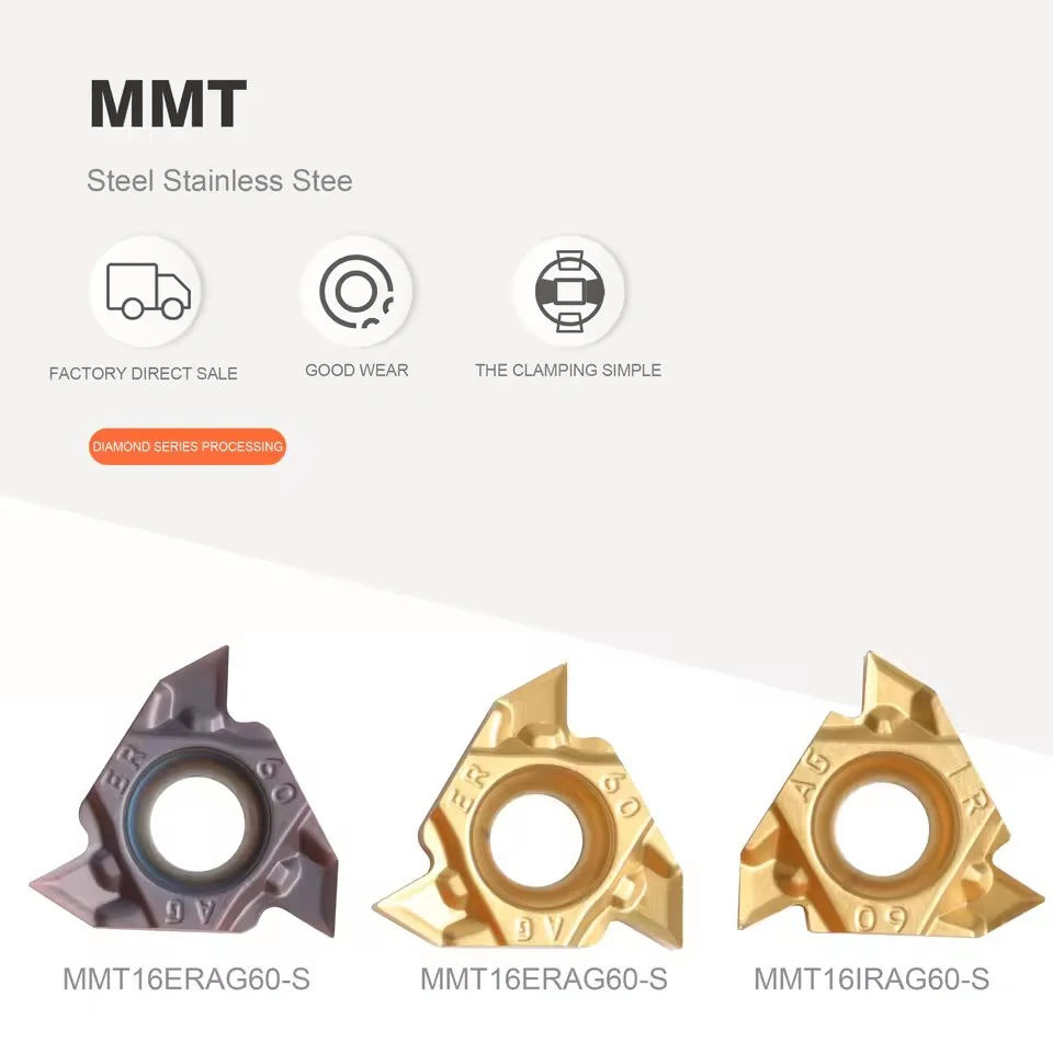 MMT16ER AG60-S VP15TF UE6020 US735 Carbide Chèn Đối Với Chất Lượng Cao Kim Loại CNC Lathe Chủ Đề Công Cụ Chuyển