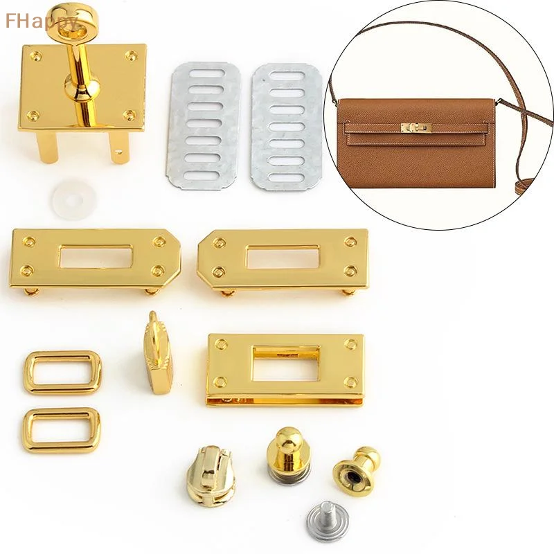 1Set Rectangular Buckle Twist Lock Hardware Accessories Universal For Men And Women Handbag Metal Key Mortise Lock