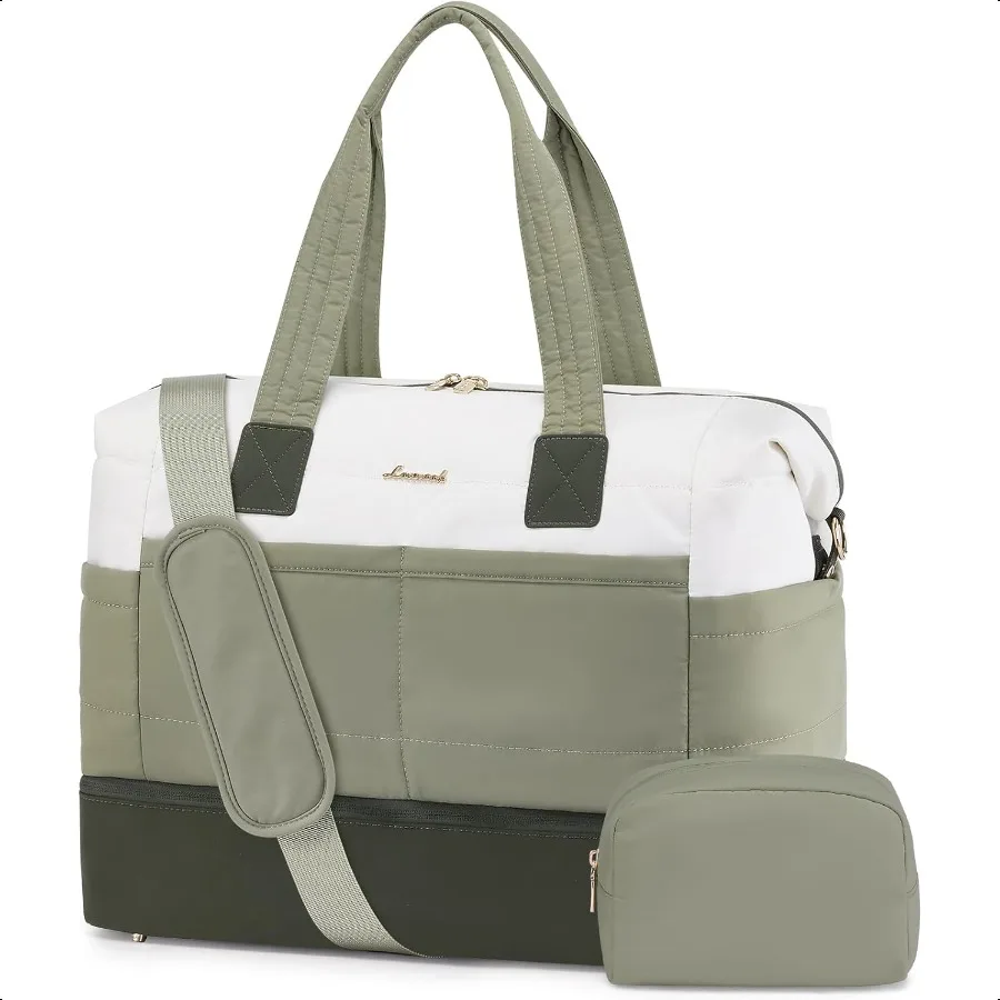 

Travel Duffle Bag Women's Personal Item Travel Bag with Shoe Compartment and Toiletry Bag TSAAppd CarryOn Weekender Overnight B