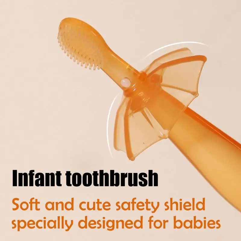 Soft Silicone Toothbrush For Kids Soft Bristles Toothbrush And Teether 2-in-1 Deep Cleaning Teether Brush Resistant To Chewing