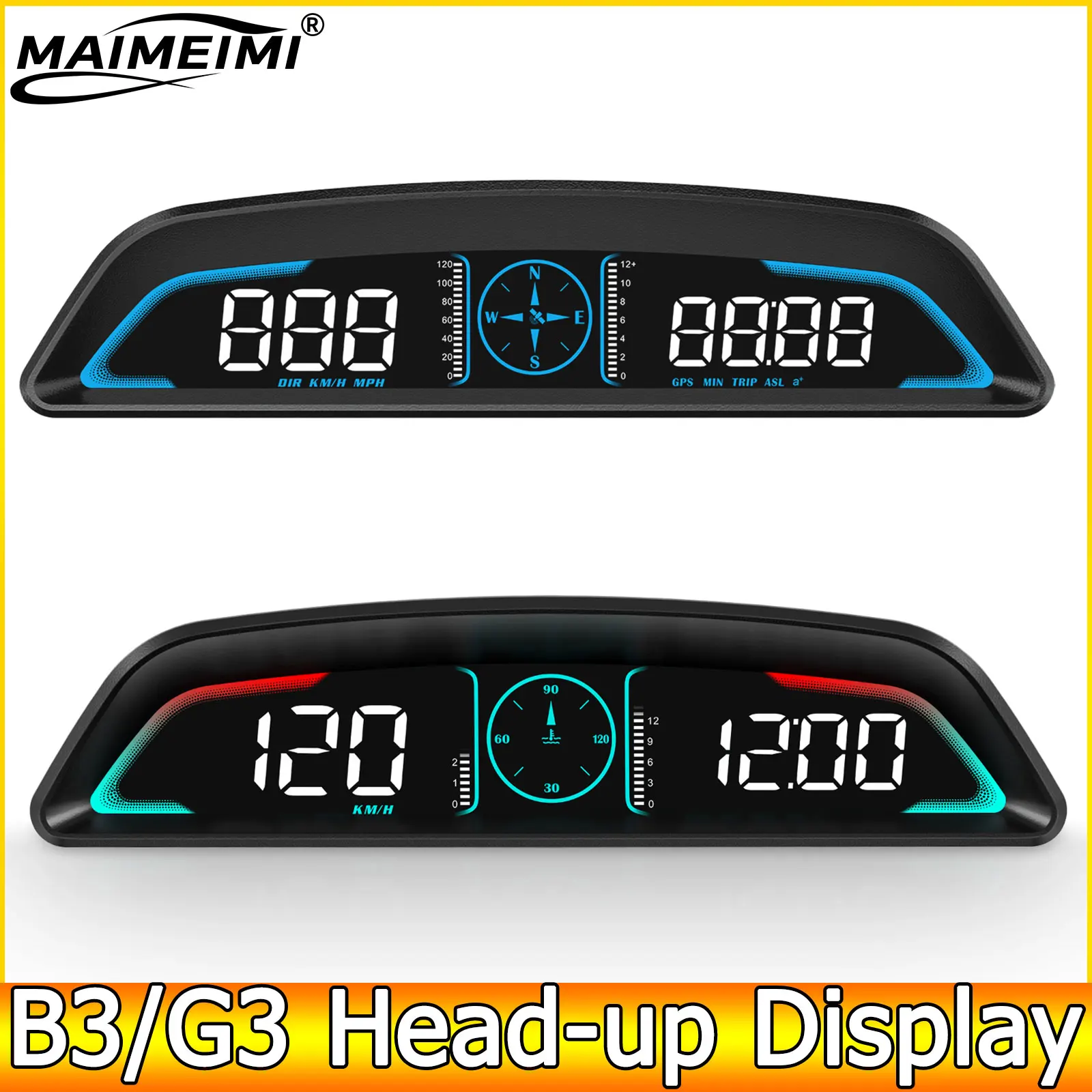AD Car B3 OBD/ G3 GPS Head Up Display Digital Speedometer Multifunctional HUD Display With Alarm Function Car Auto Accessories