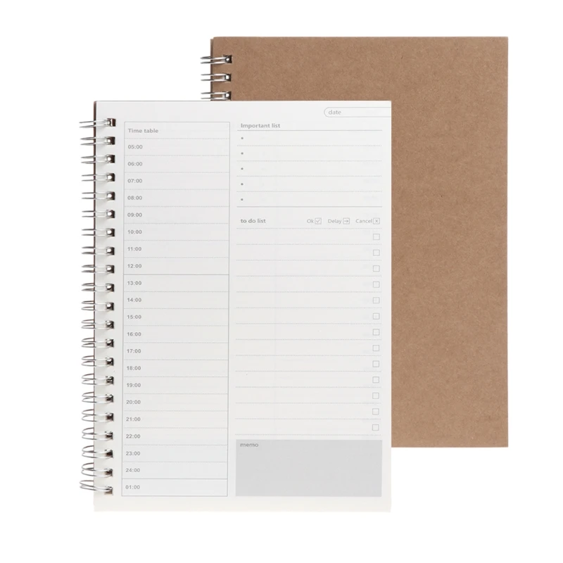 Planner Book Monthly Weekly  Agenda Schedule Blank  DIY Study Notebook D5QC