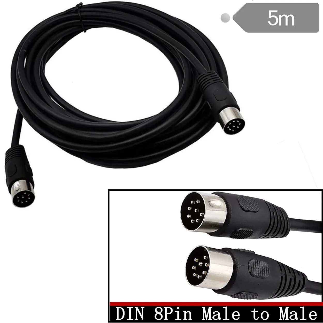8 Pin Din Male to Male Speaker Audio adapter for Surveillance automotive computers television precision 50cm 150cm 3m  Cable