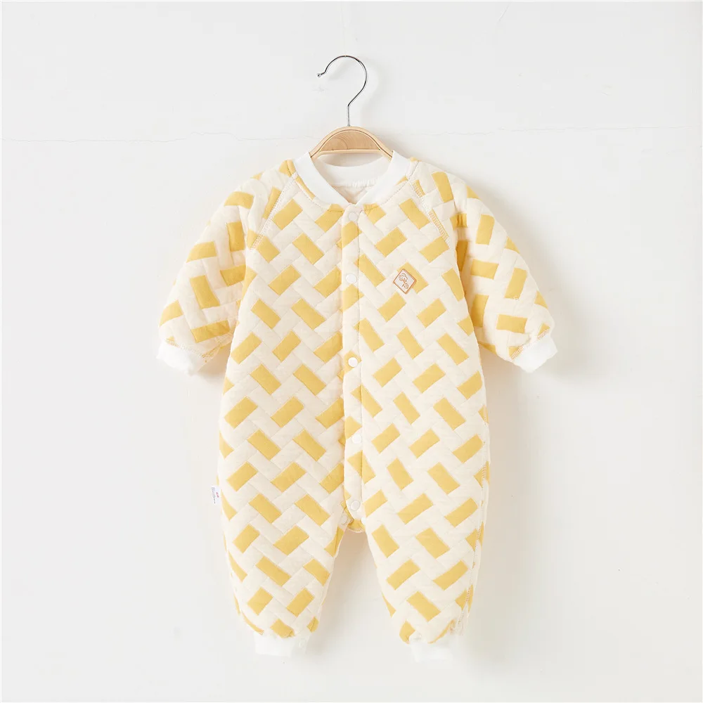 Baby Bodysuit Warm Cotton Coat Infant Creeper Wrap Cotton Comfortable Creeper Newborn Clothing Spring and Autumn