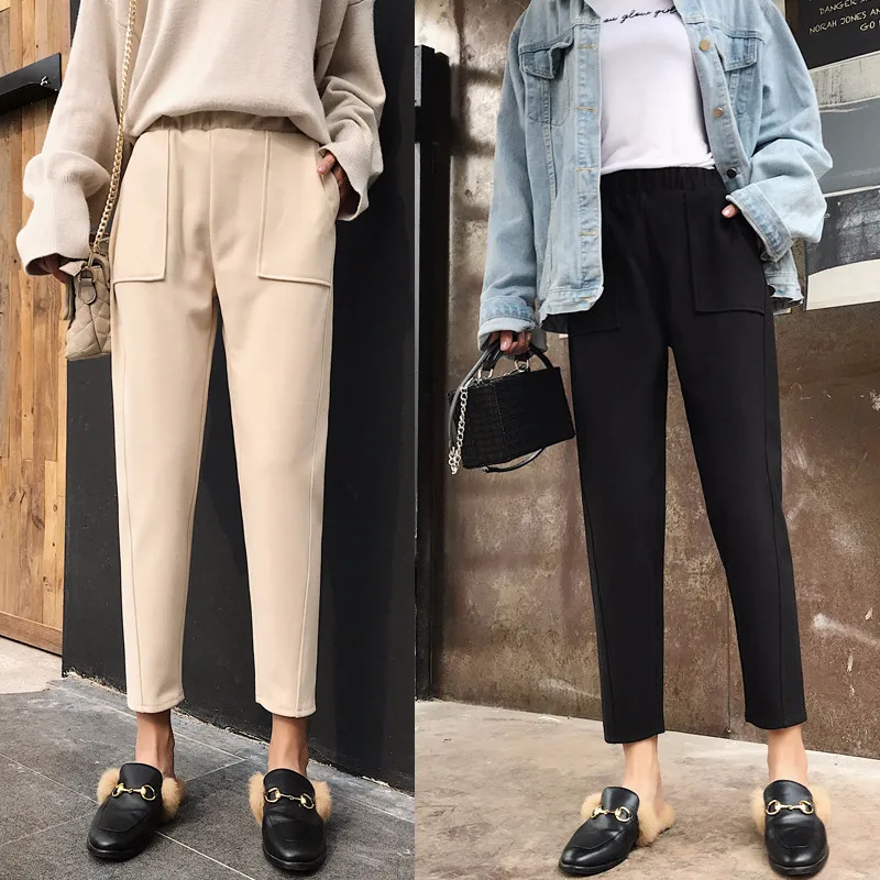 

Женские брюки-харланы с высокой талией, весна-осень 2026, новый стиль, утягивающие, больших размеров, укороченные, повседневные, в стиле «бабушкины брюки»