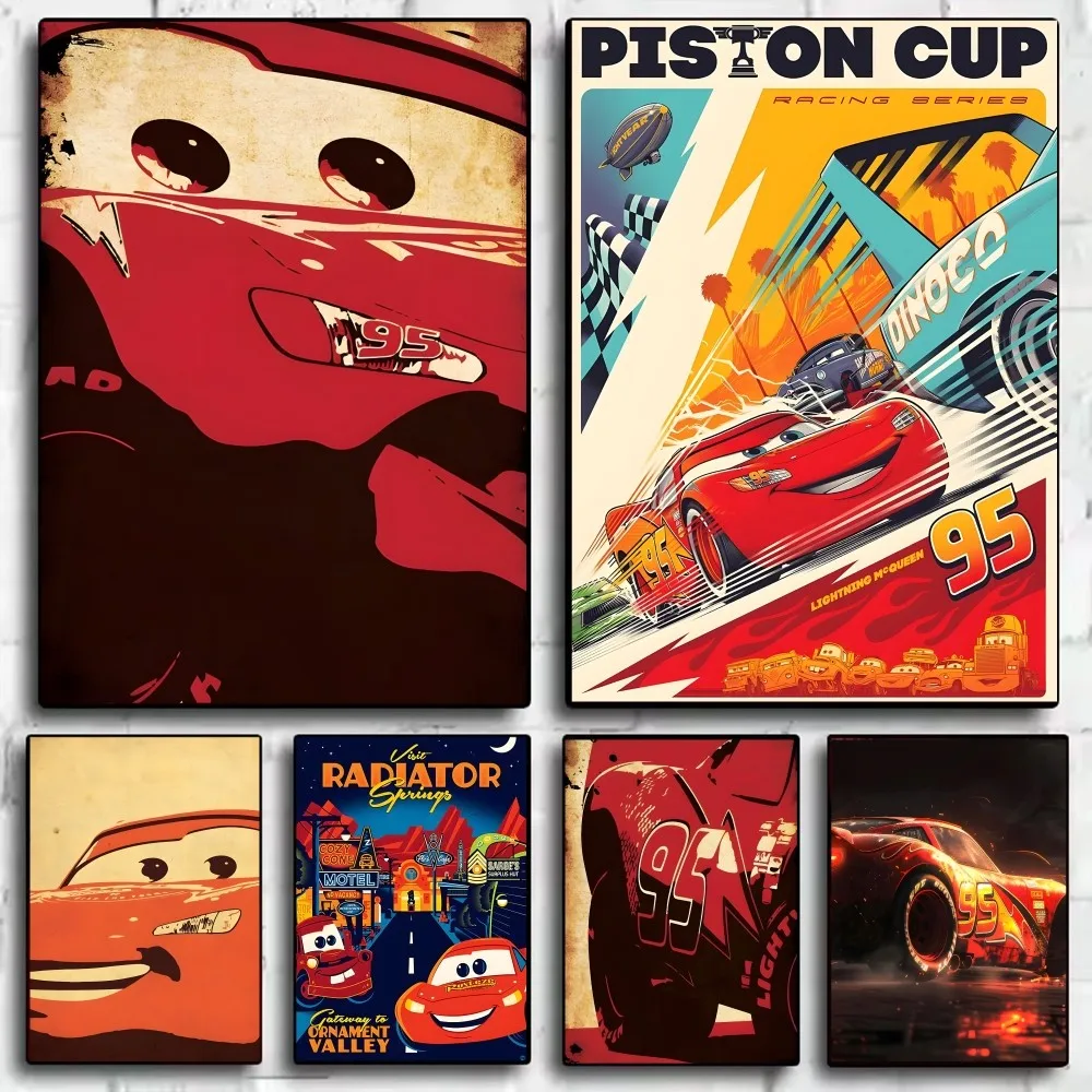 Speedy Lightning McQueen Classic Poster HD art sticky wall waterproof home living room bar decoration