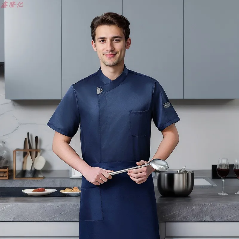 Veste de Chef d'été en maille fine et respirante, vêtements de travail pour hôtel, Restaurant, cuisine, pâtisserie, Chef Steakhouse, uniforme à manches courtes