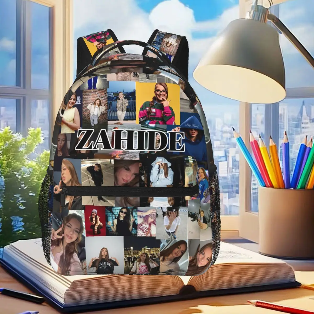Zahide Merch Graphic Print Backpack Student Boys Girls BookBag Kids School Bag Computer Shoulder Bags for Men Women