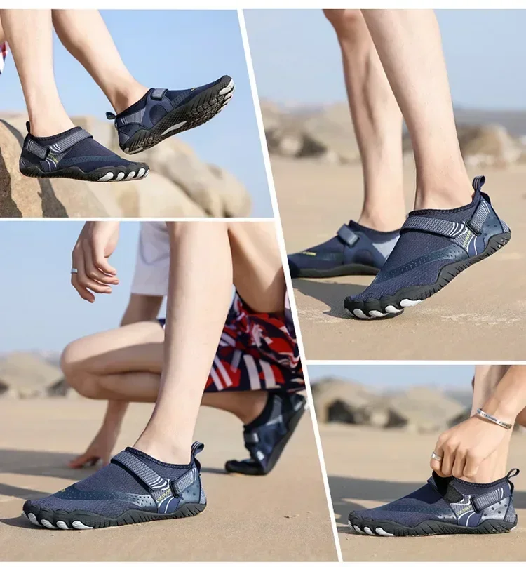 Zapatillas de agua para hombre, sandalias de playa para exteriores, zapatos acuáticos de secado rápido para río, mar, buceo, natación, talla grande, novedad de 2024