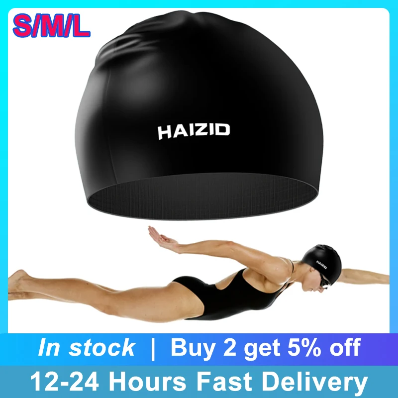 S/M/L Swimming Caps Men Women Waterproof Swimming Protect Ears Long Hair Adults High Elastic Large Silicone Diving Hat