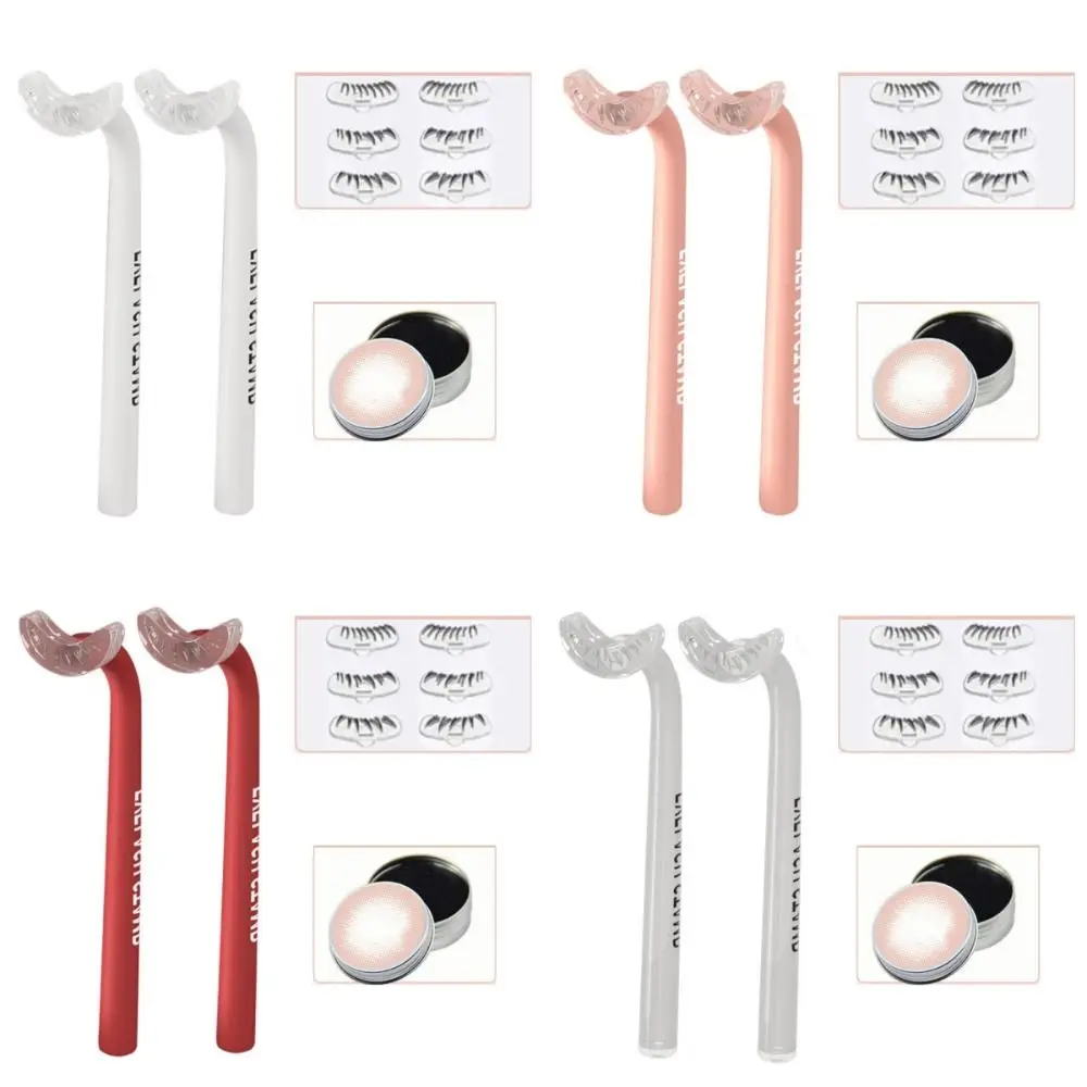 1 Set DIY False Eyelashes Stamp Reusable Natural Look False Eyelash Seal Silicone Mascara Stick Makeup Tool with Handle Beginner