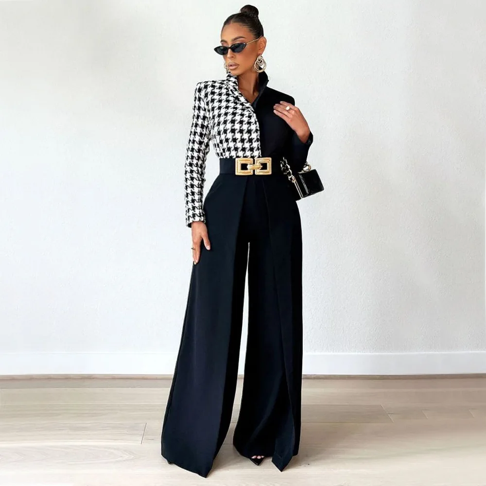 Autumn Winter Solid Color Casual Wide Leg Pants Women Asymmetric  Casual High Waisted Wide Leg Pants Floor Length for Women