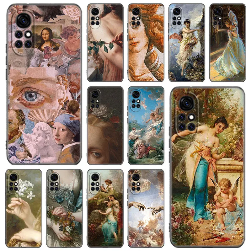 Renaissance art Painting Phone Case For Huawei Honor 60 50 SE 30S Mate 30 20 10 Lite 40 Nova 9 8 Pro Y60 8i 7i 7SE 5T Premium