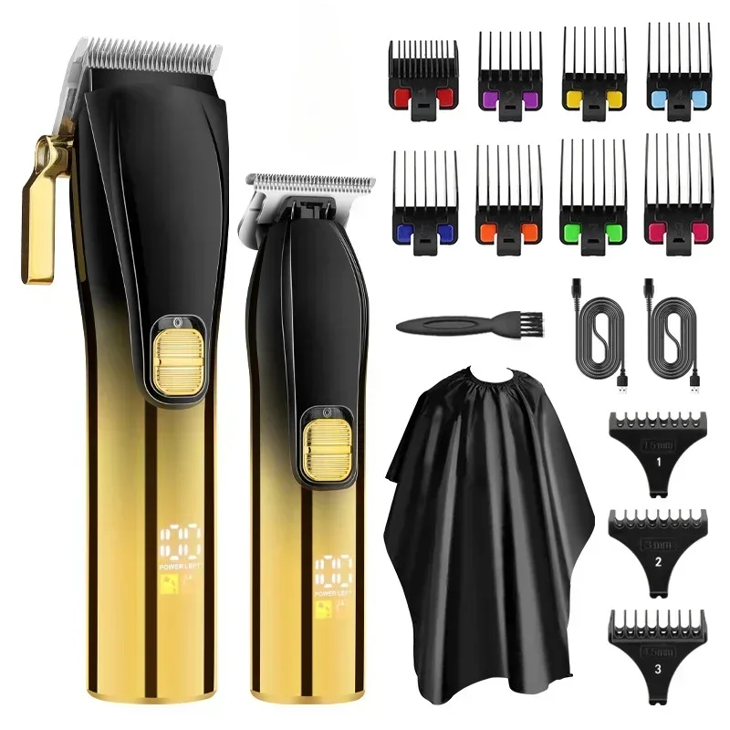 New Men's Professional Hair Clipper Resuxi 002  LCD Digital Display Female Hair Clipper Set Oil Engraving Electric Clipper