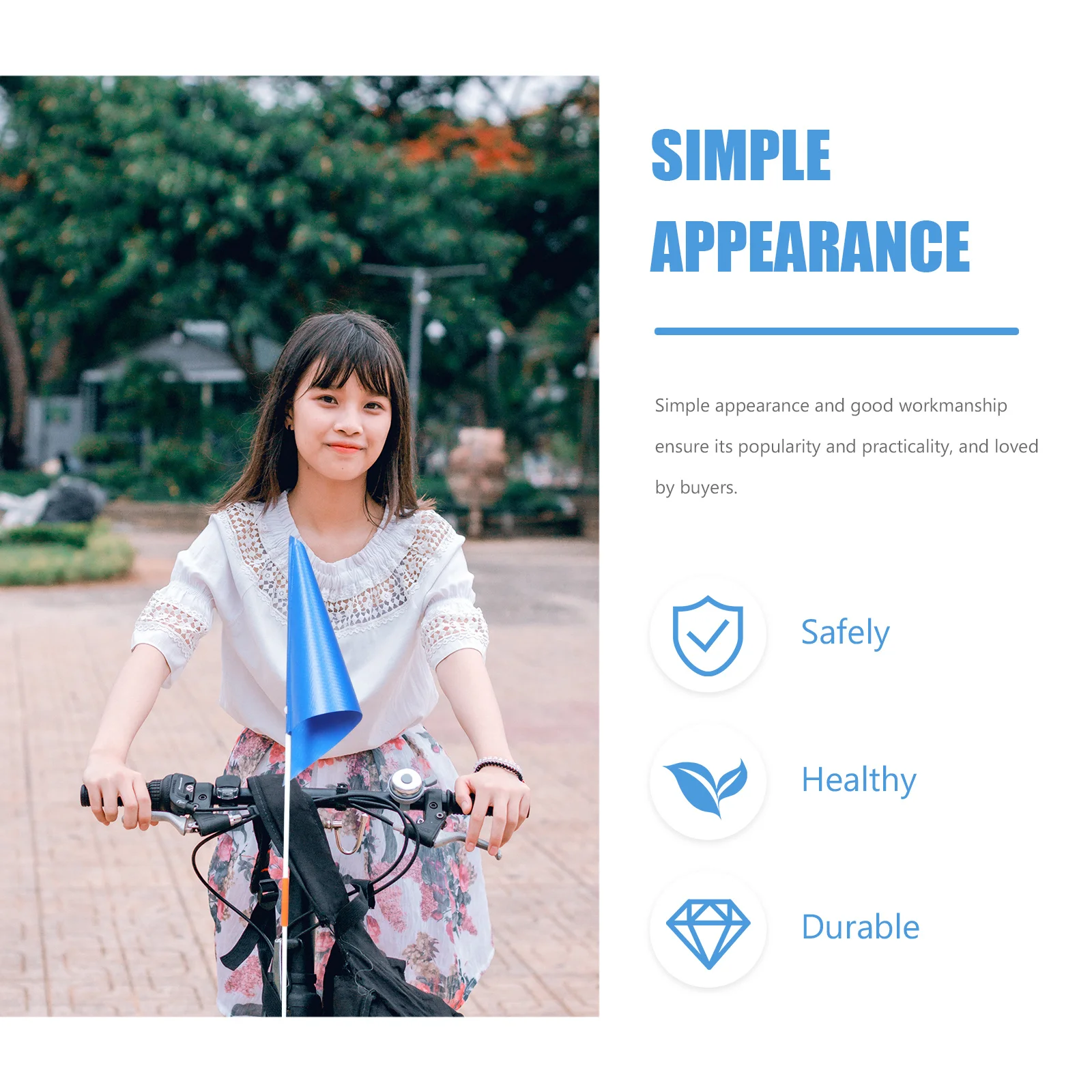 

1Set Bike Safety Flag Pole Kit Wear-Resistant Durable Lightweight Easy Mount Cycling Tail Flag Practical Bike Bag