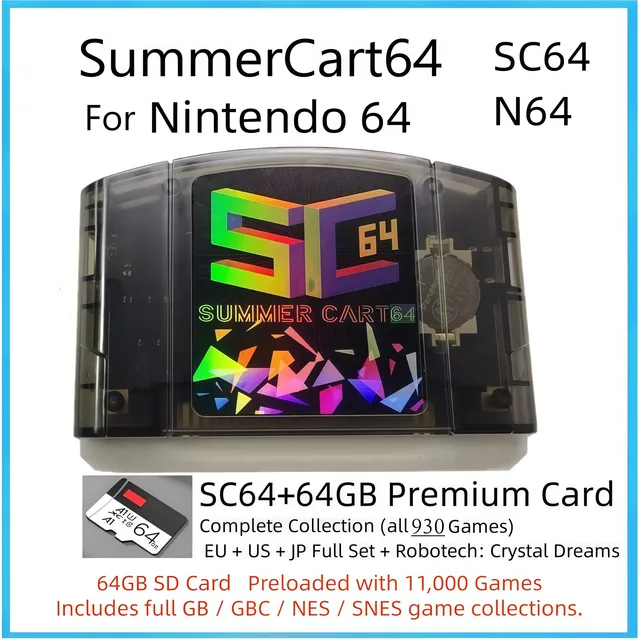 SMAPパネル SC64 Flash Cart SummerCart64 Open Source Game Card 64 Video Game