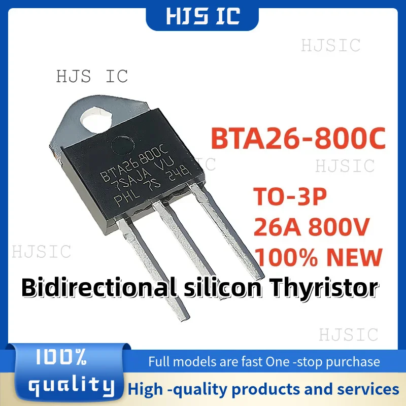 5PCS NEW 100% quality BTA26 BTA26-800B BTA26-800BW BTA26-800C BTA26-800CW TO-3P Bidirectional silicon Thyristor In Stock