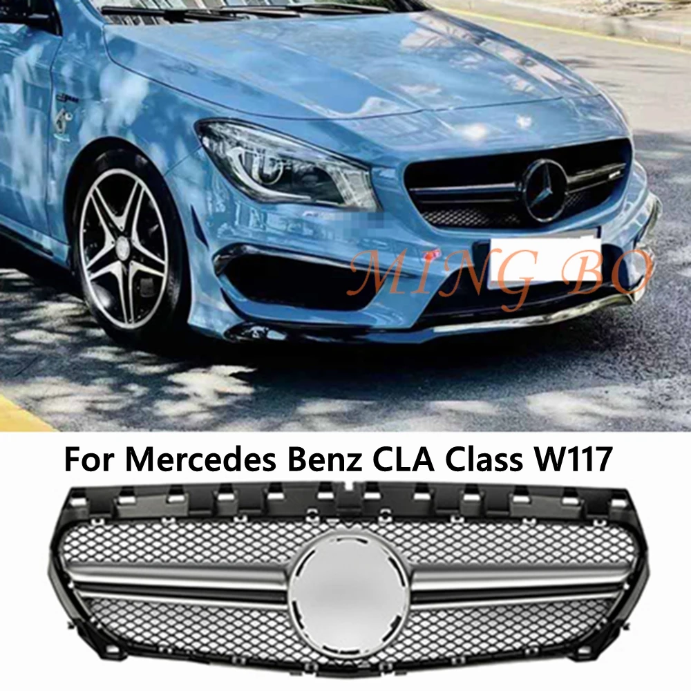 

For CLA Class W117 2014-2019 Sport Racing Grill GT Style Diamond Facelift ABS Auto AccessoriesCLA250 260 300 Front Bumper Grille