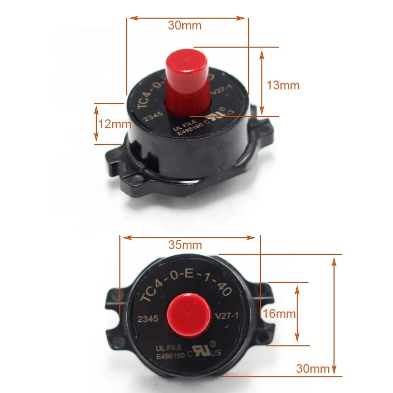 Single Pole Manual Reset Circuit Breaker Round Type Base Screw Mount Overload Protector for Motor