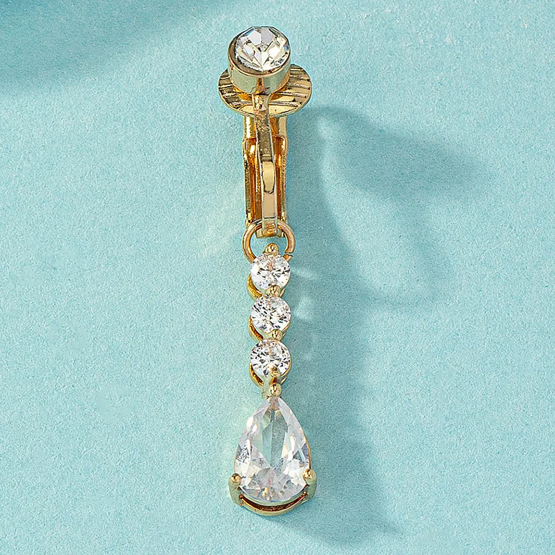 1 Stück künstlicher Bauchnabelring für Damen, nicht durchdringend, zum Aufstecken, klassisch, mit eingelegtem Retro-Körperschmuck