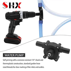 Portable Electric Drill Pump Diesel Oil Fluid Water Pump Mini Self-priming Liquid Transfer Pumps Outdoor Home Garden Tools