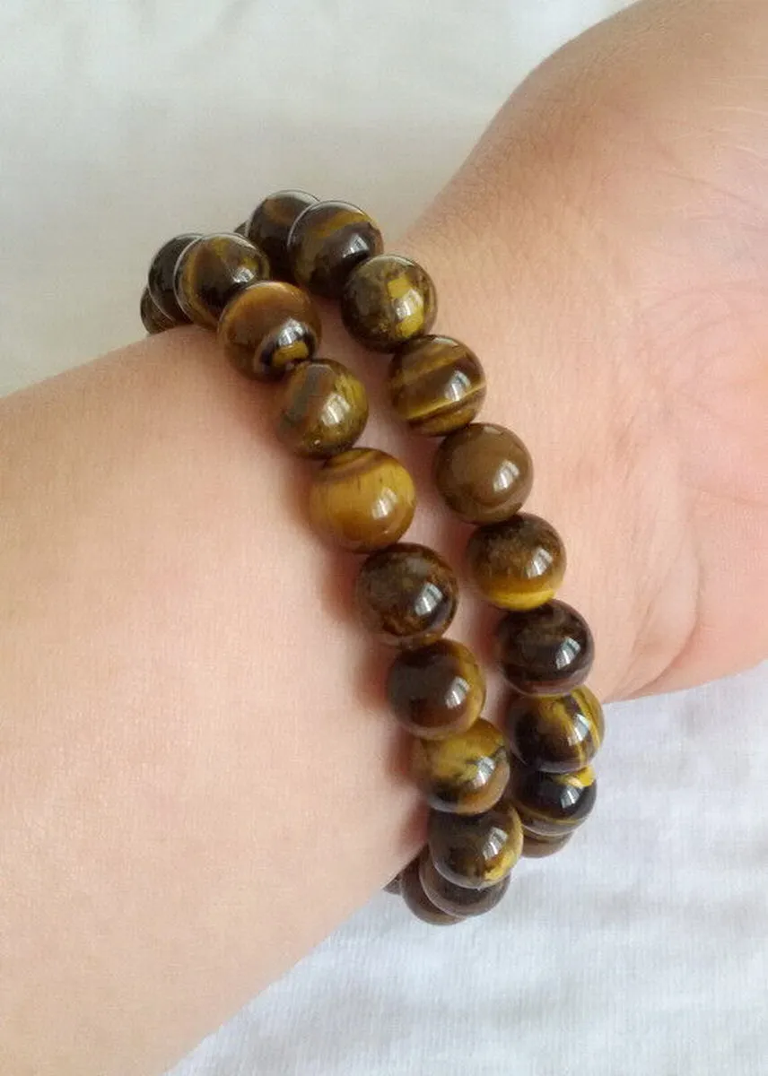 

2шт китайский натуральный тигровый глаз браслет эластичный браслет 8 мм/21 бусины
