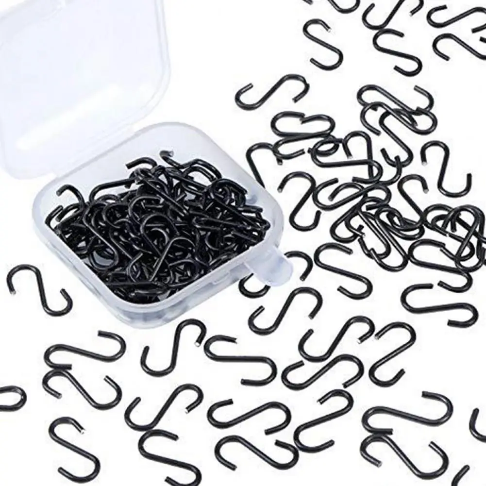 100Pcs Mini S Hooks Christmas Pendant Ornament Jewelry Display Hanging Small S Shaped Hanger Metal Hooks