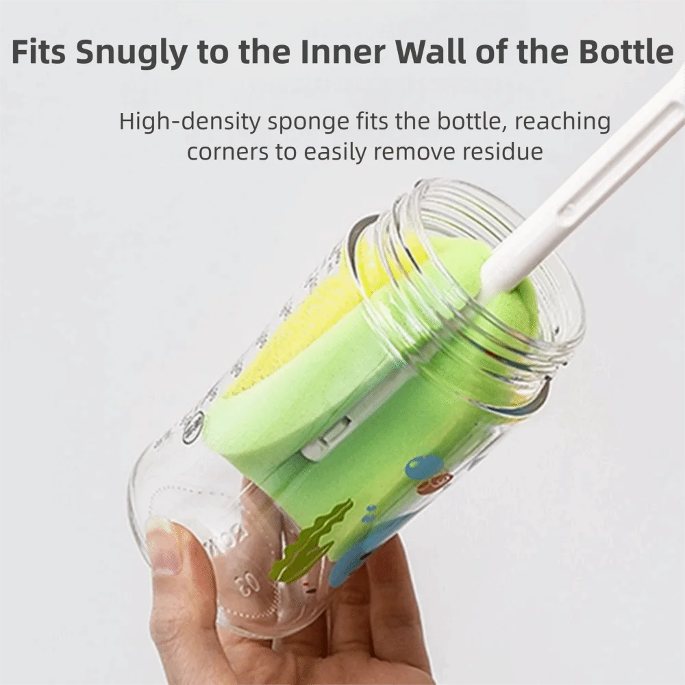 

Soft Head Baby Bottle Cleaning Brush Set 360° Cleaning Spout Cup Brush Water Bottle Brush BPA-Free Infant Nipple Brush