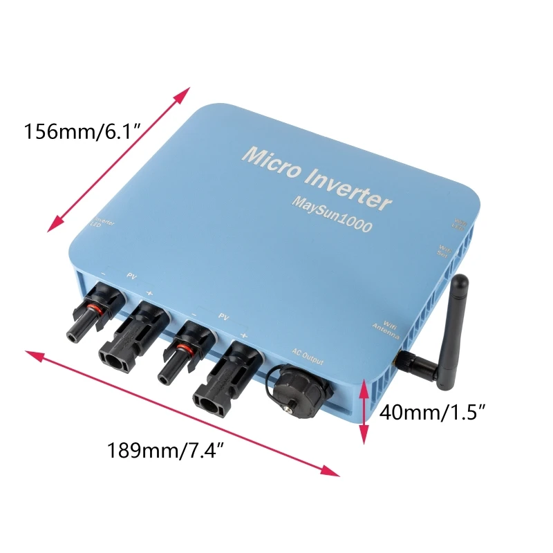 Panel Solar para el hogar, microinversor de conexión a red, entrada DC 22V-60V, salida AC120V/1000 V MPPT, 600W, 700W, 800W