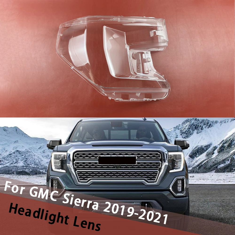 

For GMC Sierra 2019 2020 2021 Transparent Headlight Cover Lampshade Lamp Lens Shell Headlamp Housing Shade Mask Plexiglass