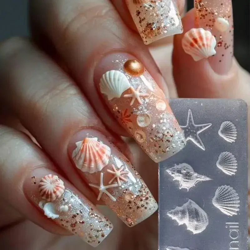 

1 шт., аксессуары для маникюра «сделай сам», инструменты, силиконовая форма для резьбы по ногтям, цветок, 3D украшения для ногтей, пластины для штамповки