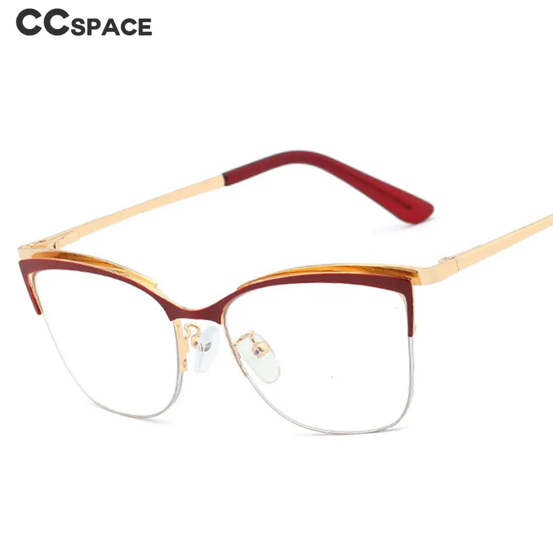48282 Half Frame Cat Eye Anti Blue Light Optical Glasses Frames Women Fashion Computer Eyeglasses