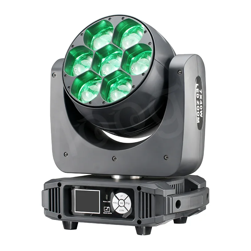 

Stage Lighting 7X40LED Focusing Shaking Head Dyeing Light Bar KTV Wedding Stage Dyeing Ambient Lighting