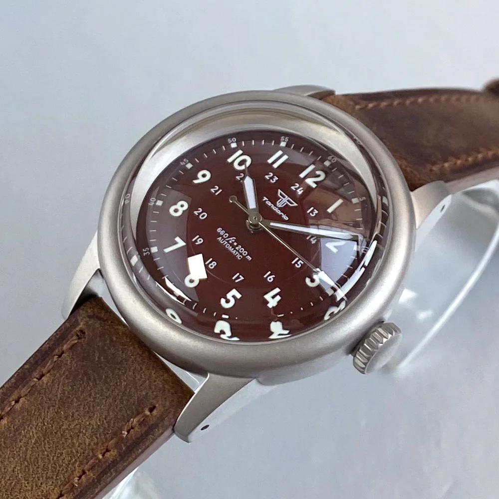 

Мужские автоматические часы Tandorio NH35A, пилотские часы, 36 мм, механический механизм, сапфировое стекло, светящиеся стрелки, водонепроницаемость 200 м