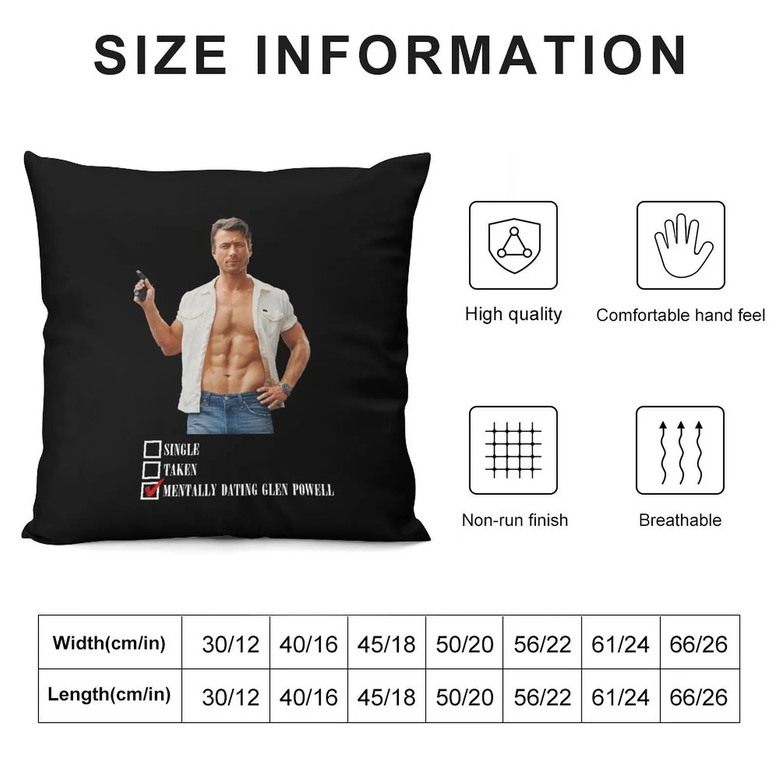 mentally dating glen powell Throw Pillow Sofa Cushion Cover Custom Cushion pillow