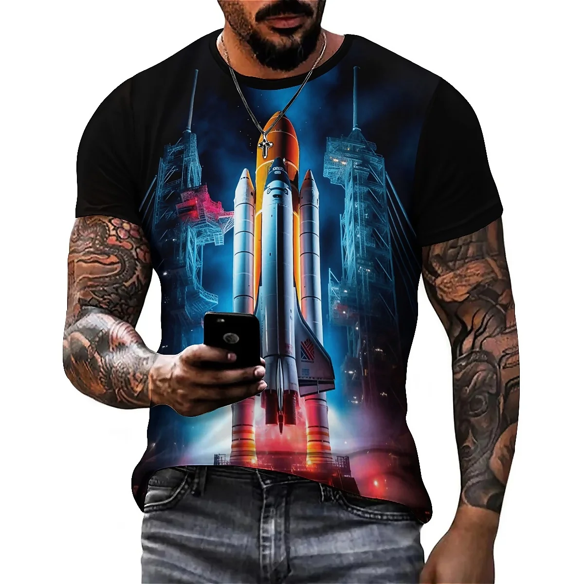 

Outdoor Travel Men's 3D Printed Short-Sleeve T-Shirt - Pajama Style, Couples' Outfit Top