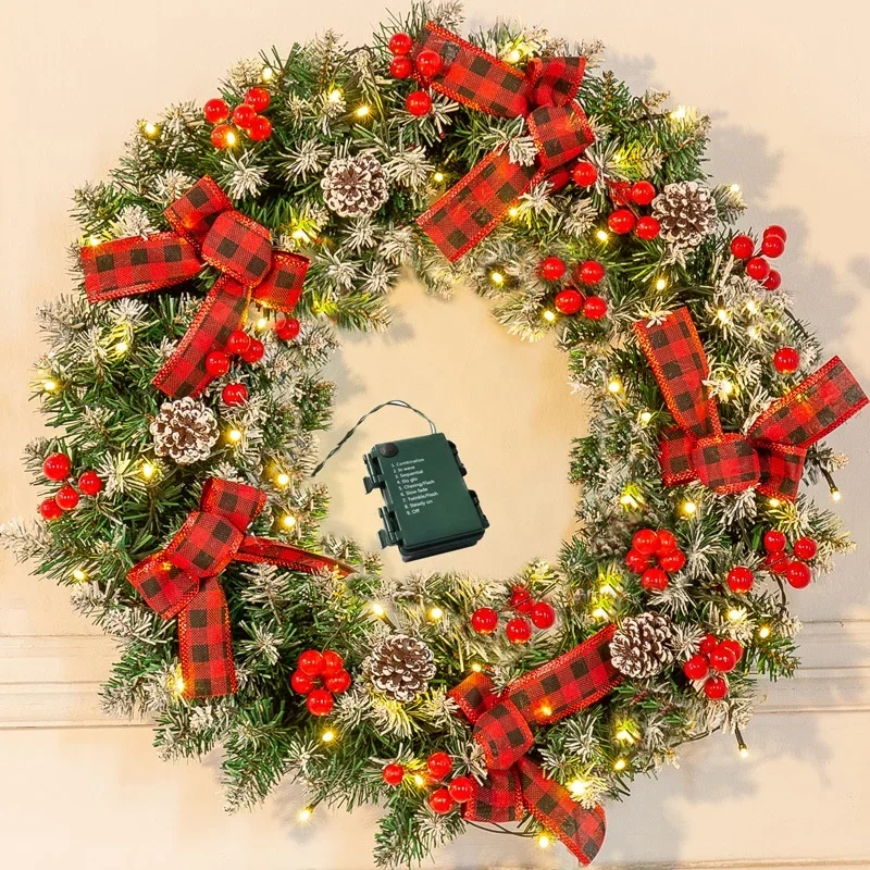 Wreaths for Front Door Christmas Decorations Supplies Christmas Wreath Decoration Garland Flowers