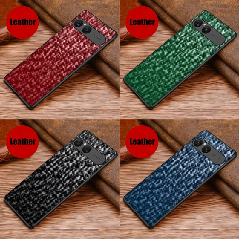 Capa de Telefone em Couro à Prova de Choque para Sony Xperia 10 VII 5G, Capa de Proteção com Borda de TPU Macio para Xperia 1 VII, Xperia 10 VI 1 V