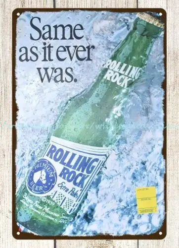 Rolling Rock Beer 1991 metal tin sign nostalgic  garage shop room wall decor