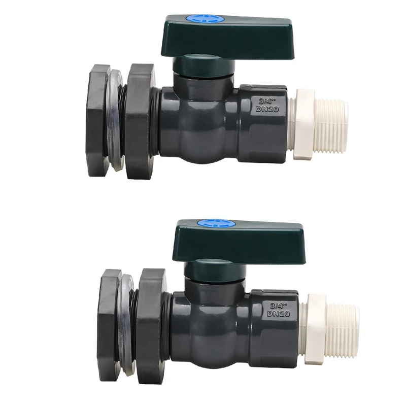 PVC Faucet Kit 3/4 Inch Rain Barrel Valve With Bulkhead Connector Hose Adapter Anti-Crack Anti-Rust Anti-Corrosion DN20