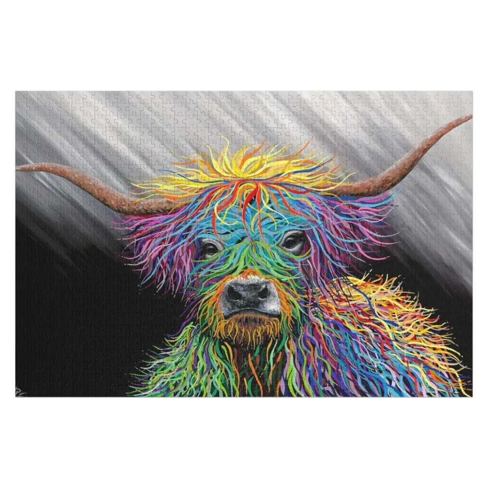 

Harley - Colourful Highland Cow by Art by Paquita Jigsaw Puzzle Custom Jigsaw Anime Puzzle